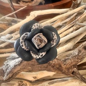 Gorgeous handmade leather flower for hair!